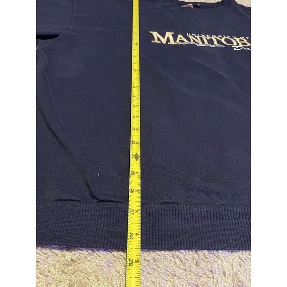 VTG University Of Manitoba Dad Embroidered Black Sweatshirt Crewneck Size XL - Picture 4 of 6